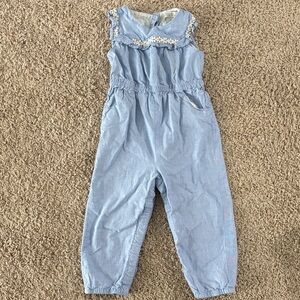 Rachel Zoe Kids Jumpsuit with Floral Trim